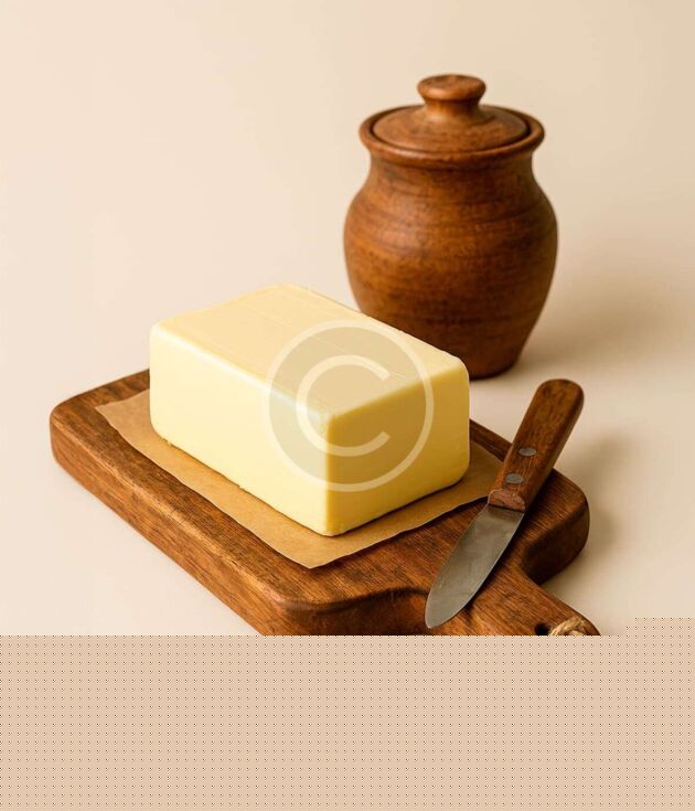 Farm churned butter block