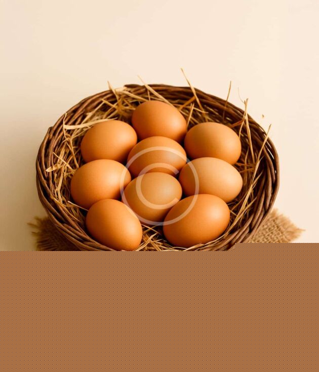 Farm-fresh brown eggs