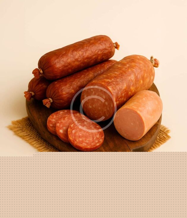 Fresh sausage and meat selection